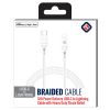 TekYa 120 Inch (10ft) Apple Lightning to USB-C 3 Amp Braided Cable - White - - alt view 2