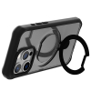 Apple iPhone 15 Pro Max ItSkins Hybrid Stand Case with MagSafe - Black/Transparent - - alt view 1