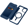 Apple iPhone 15 ItSkins Hybrid Folio Case with MagSafe - Navy Blue - - alt view 3