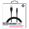 TekYa 72 Inch (6ft) USB-A to MicroUSB Braided Cable - Black - - alt view 1