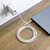 TekYa 8ft Heavy Duty Braided USB-C to C Cable w/ Emark Chipset (100-240W) - White - - alt view 2