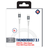 TekYa 4ft Braided USB-C to C Cable w/ Thunderbolt 3.1, 10Gbps Data Transfer - White - - alt view 1