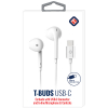TekYa T-Buds USB-C earbuds with USB Type C Connector and In-Line Mic and Controls  White - - alt view 1