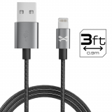Ghostek NRGLine MFI Lightning 36 Inch (3ft) Data/Sync/Charge Cable - Black/Graphite