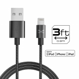 Ghostek NRGLine MFI Lightning 36 Inch (3ft) Data/Sync/Charge Cable - Black