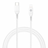 TekYa 120 Inch (10ft) Apple Lightning to USB-C 3 Amp Braided Cable - White