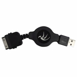 Apple iPhone 4/4s to USB Retractable Cable - Black