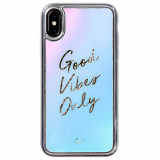 Apple iPhone Xs/X Laut Liquid Glitter Series Case - Good Vibes Only