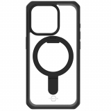 Apple iPhone 15 Pro ItSkins Hybrid Stand Case with MagSafe - Black/Transparent