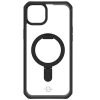 Apple iPhone 15 ItSkins Hybrid Stand Case with MagSafe - Black/Transparent