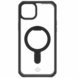**PREORDER**Apple iPhone 15 ItSkins Hybrid Stand Case with MagSafe - Black/Transparent