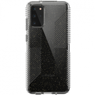 Samsung Galaxy S20+ Speck Perfect Clear Grip Series Case w/ Microban - Clear with Gold Glitter/Clear