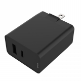 TekYa 30W Power Delivery USB Type C and USB-A Dual Port AC Travel Charger Head - Black