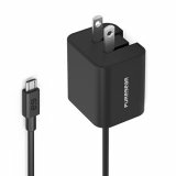 Pure Gear 12W/2.4 Amp Micro USB Corded Wall Charger/AC Travel Charger - Black