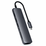 Satechi USB-C Slim Multi-Port with Ethernet Adapter - Space Gray