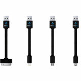 Charge Hub Cable Linx Variety 4-Pack 3.5 Inch Data/Sync/Charge Cables - Black