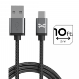 Ghostek NRGLine Micro USB 120" Data/Sync/Charge Braided Cable - Black/Graphite