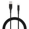 TekYa 72 Inch (6ft) USB-A to USB-C 3.0 Braided Cable - Black