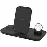 Apple iPhone, AirPods, Apple Watch Mophie 3 in 1 Wireless Qi Charger Stand - Black