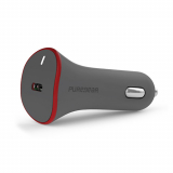 PureGear 35W Power Delivery 3.0 USB-C Car Charger Head - Gray/Red