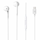 TekYa T-Buds USB-C earbuds with USB Type C Connector and In-Line Mic and Controls  White
