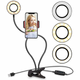 Xtreme 2-in-1 Flexible Gooseneck Selfie Mount with LED Ring