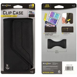 Nite Ize Nylon Horizontal Clip Case Velcro Closure Black Pouch - XXLarge